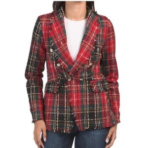 NWT Rachel Zoe Tartan Plaid Blazer